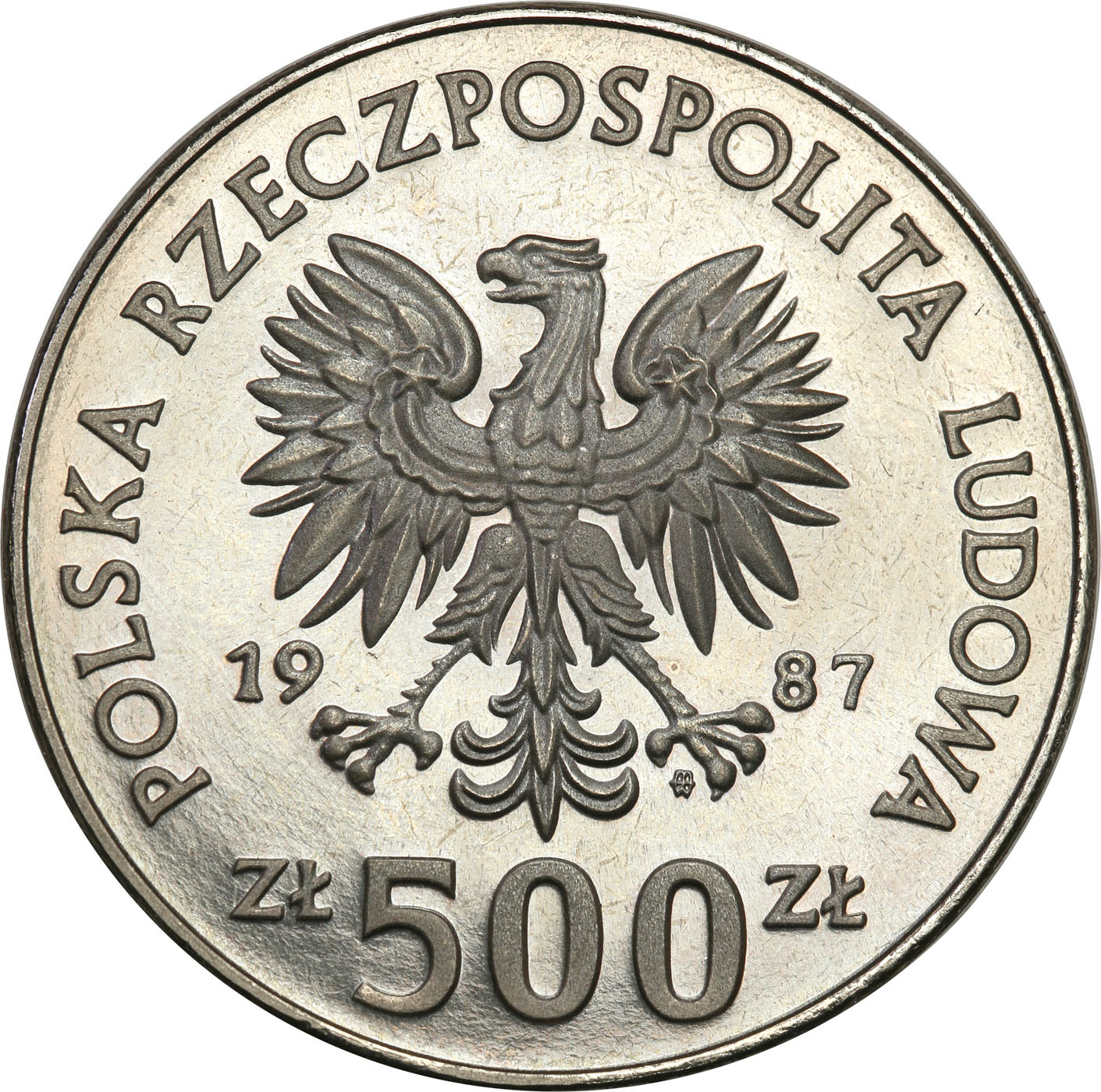 PRL. PRÓBA Nikiel 500 złotych 1987 – Mistrzostwa Europy w piłce nożnej